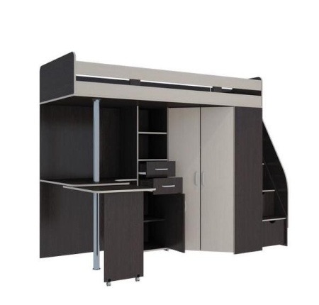 Кровать-Чердак Мийа (Д-2432хШ-1800хГ-645 мм)/Разные Цвета