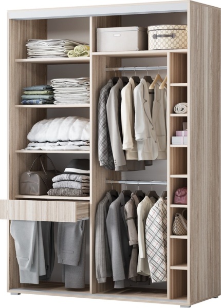 Шкаф-Купе Альба-8 Ясень Шимо Светлый (Ш-1500 х В-2200 х Г-600 мм)